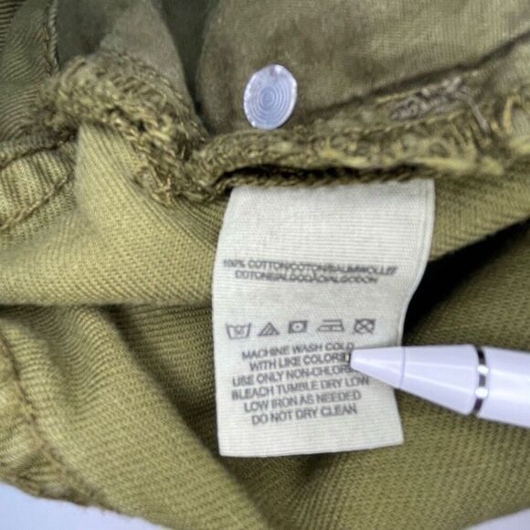 Free People High Rise Irreplaceable Shorts Women's Size 27 Army Green Denim - Picture 8 of 10